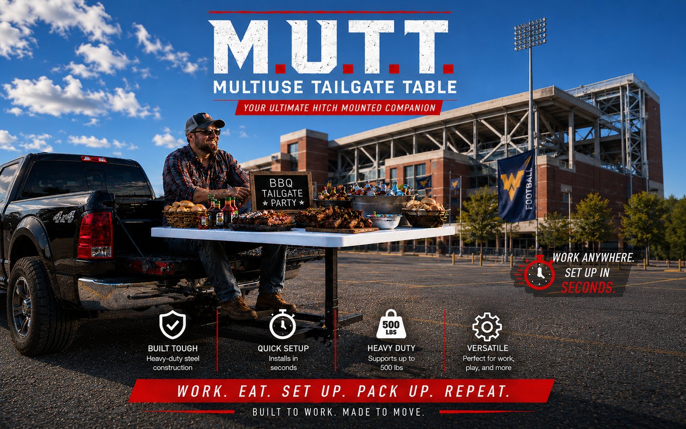 M.U.T.T. Multiuse Tailgate Table